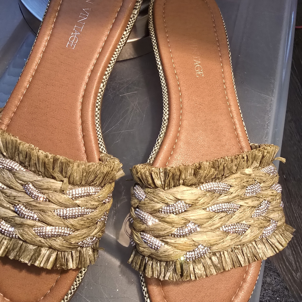 Women’s Olive GreenBraided Slide Sandals